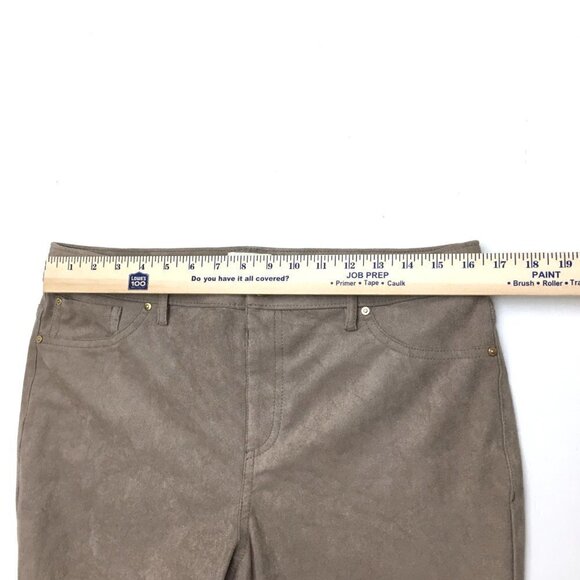 Chico's Women's Tan Faux Suede Jeans Straight Leg size 8 / 10 length 30" - Picture 3 of 10